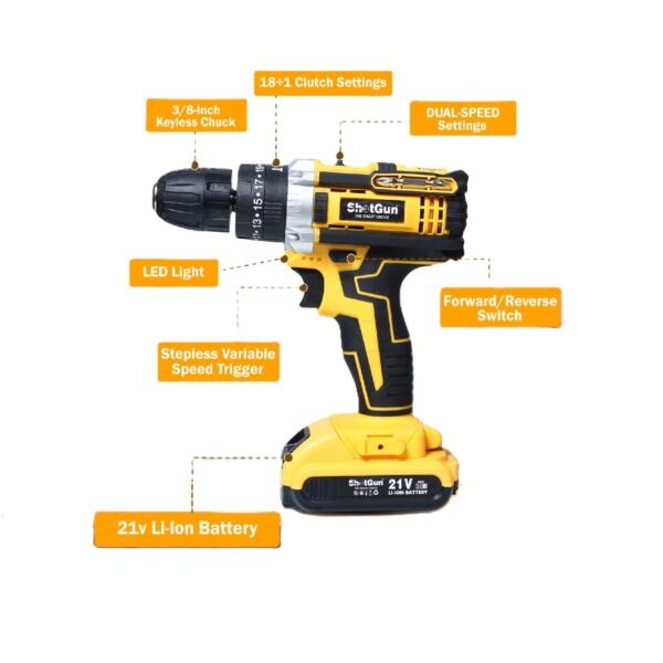 ShotGun SG-21V CordLess Drill Heavy - Image 2